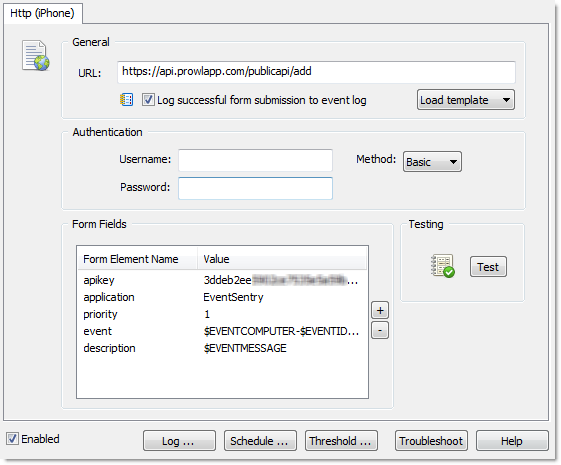 EventSentry HTTP Action for Prowl
