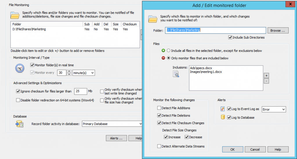 File Monitoring Configuration