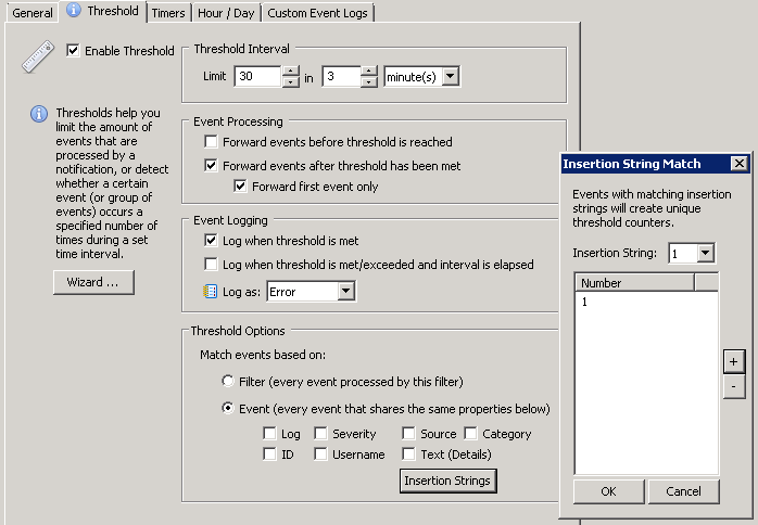 Threshold Settings