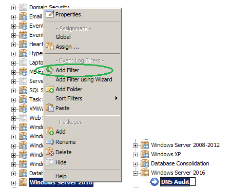 Adding a DNS Audit filter