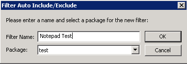Assign the filter to a package
