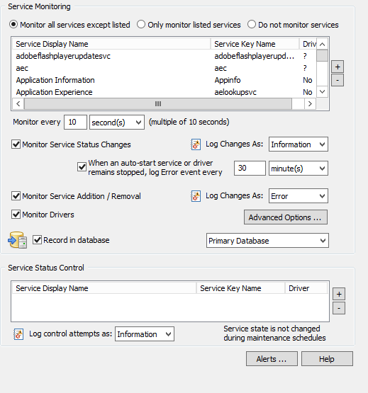 Service configuration