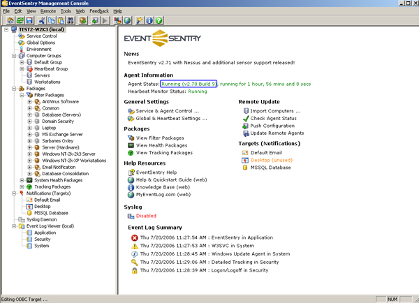 EventSentry Management console