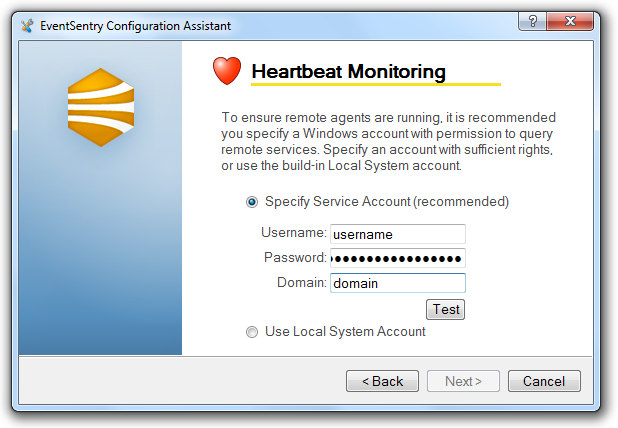 EventSentry Configuration Assistant step 4