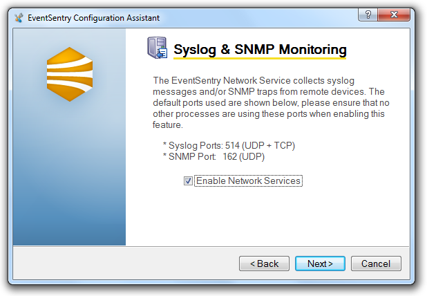 EventSentry Configuration Assistant step 5