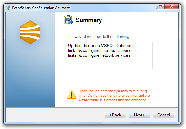 EventSentry Configuration Assistant step 6